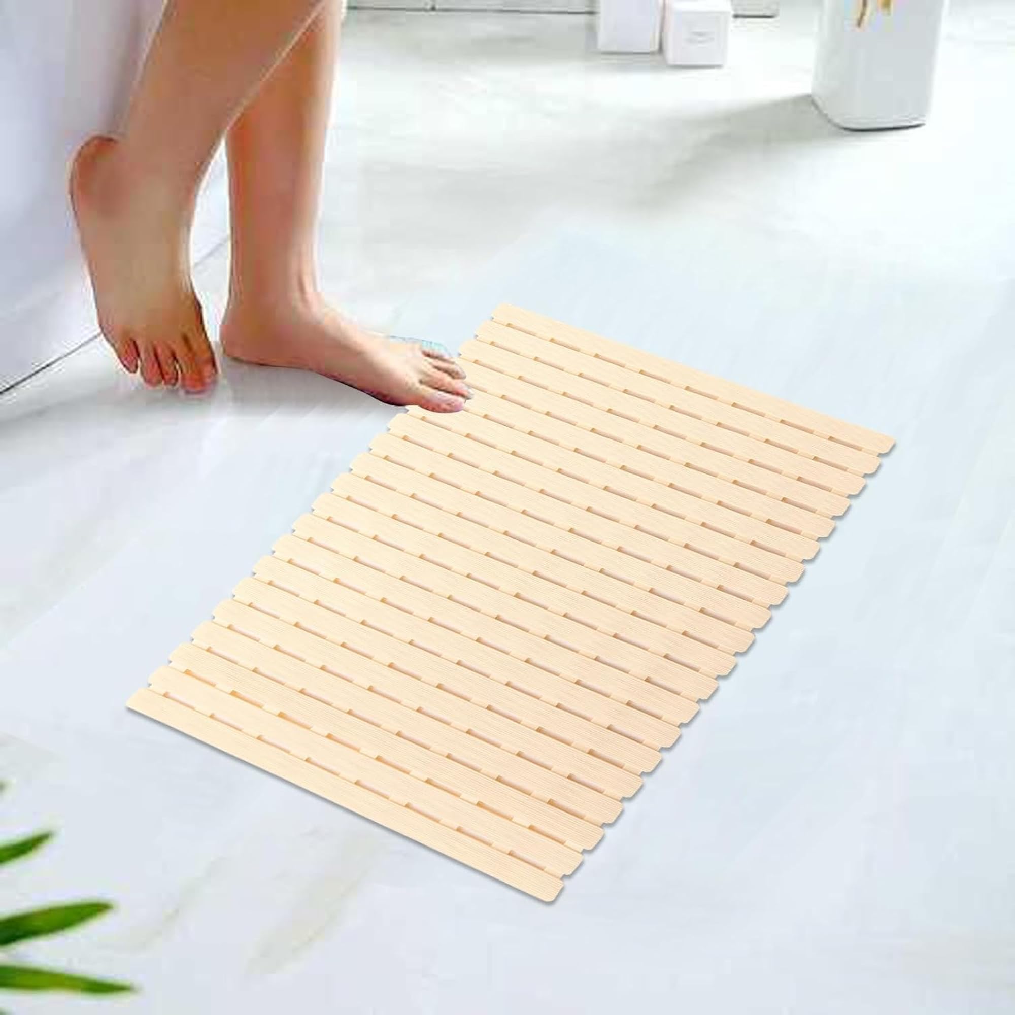PVC Anti Skid Bathroom Mat, Square Print